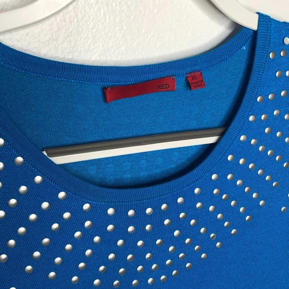 Red Brand short sleeve sweater with stones XL size - Picture 4 of 4